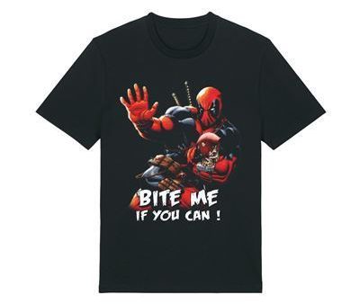 T-Shirt Marvel Deadpool - Bite Me If You Can! - Tamanho M - Cotton Division on Sale