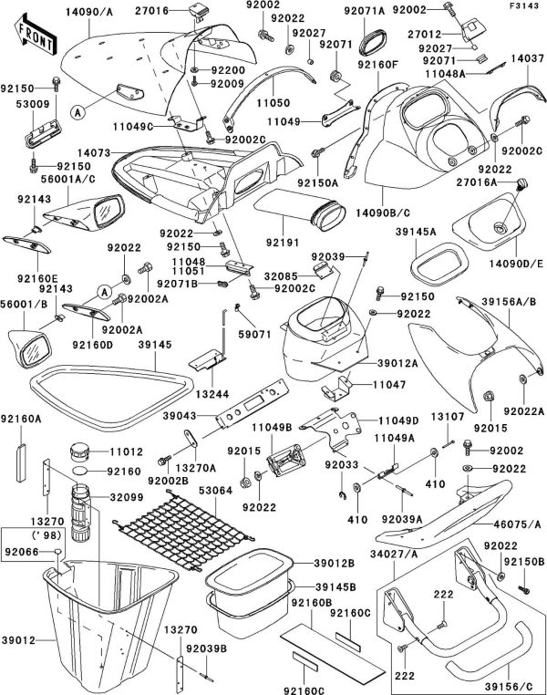 1100STX 99 OEM (Hull-Fittings) HINGE,HATCH COVER Used [K3205-13] Fashion