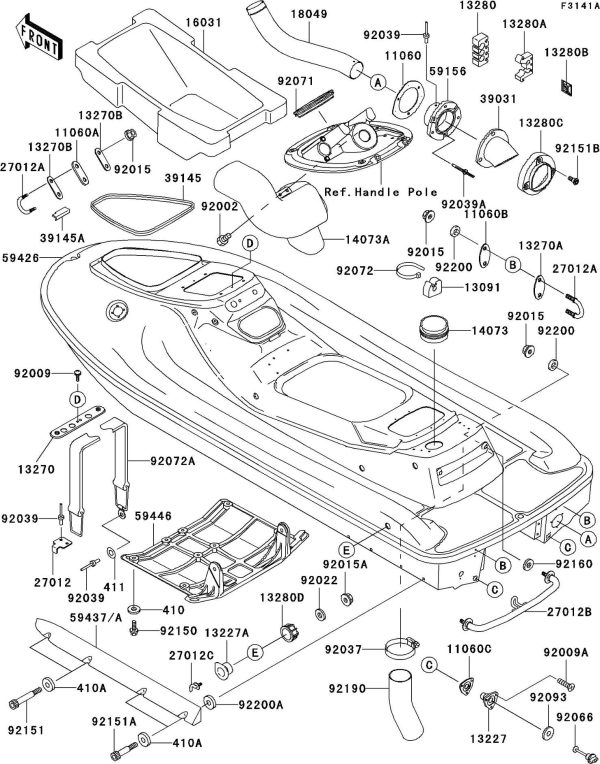 1100STX 99 OEM (HullJT1100-B2) HOUSING,DRAIN PLUG Used [K3205-12] Supply