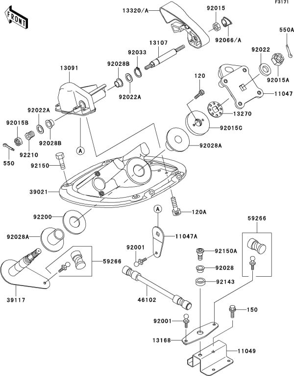 1100STX 99 OEM (Handle-Pole) LEVER-ASSY,REVERSE Used [K3205-09] Online Hot Sale