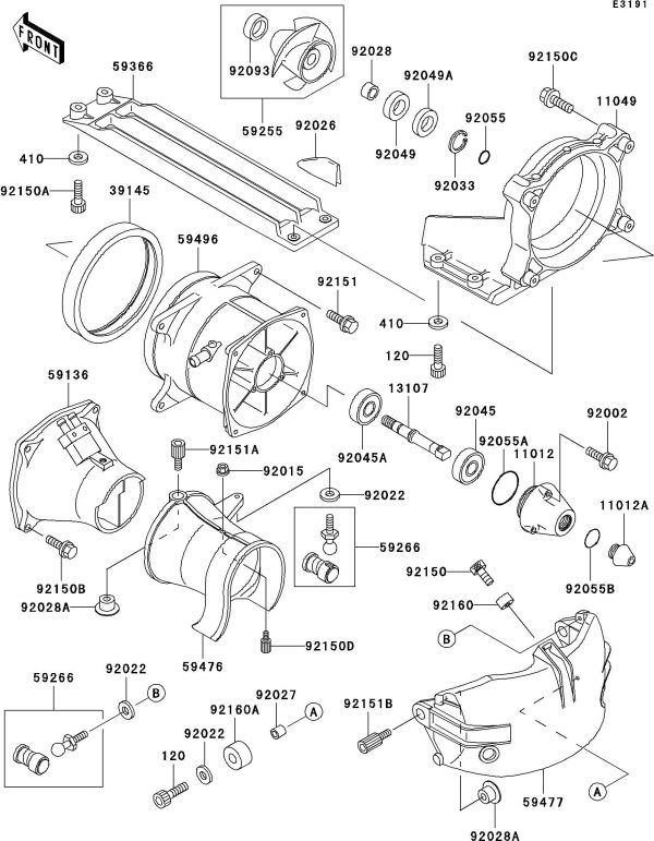 1100STX 99 OEM (Jet-Pump) VANE-GUIDE Used [K3205-14] Hot on Sale